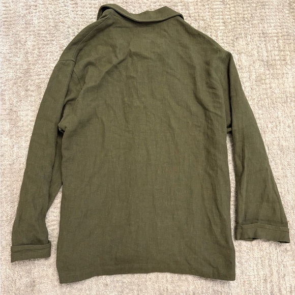 Men's Ottway The Label Army Green Chore Jacket Easton Australia XL 100% Ramie - Picture 4 of 6